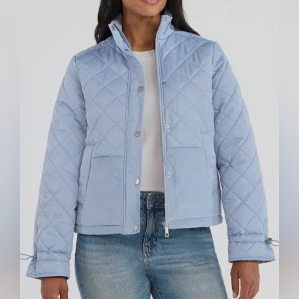 Light Blue Quilted Women's Jacket NWT Size Medium 8-10